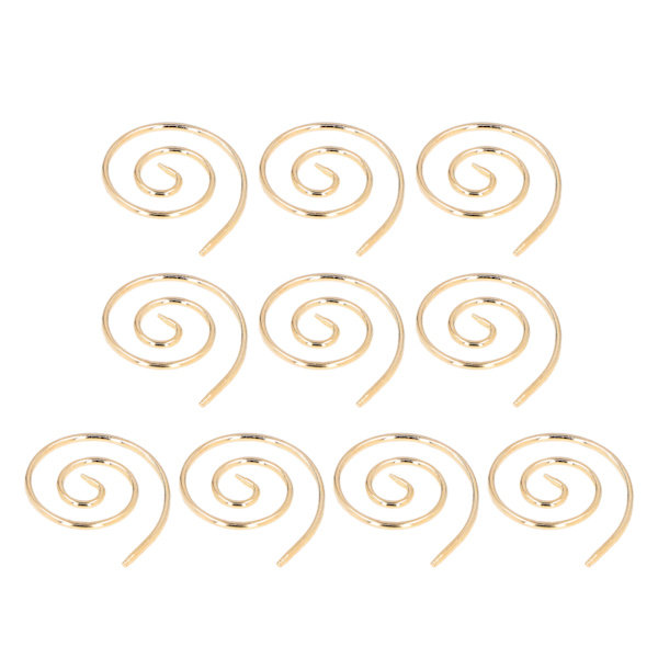 10 st spiral stickningsnålar i rostfritt stål, praktiska cirkulära sjalnålar, syverktyg för tyg, kofta, guld