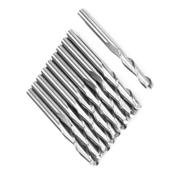 10 stk. 3,175 x 17 mm Doble Fløyter Karbid Kule Nese Endefreser CNC Bits