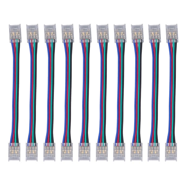 10 stk. LED-strip lysstikssæt 4Pin 10mm hurtig forbindelse stærk kompatibilitet LED-strip tilbehør
