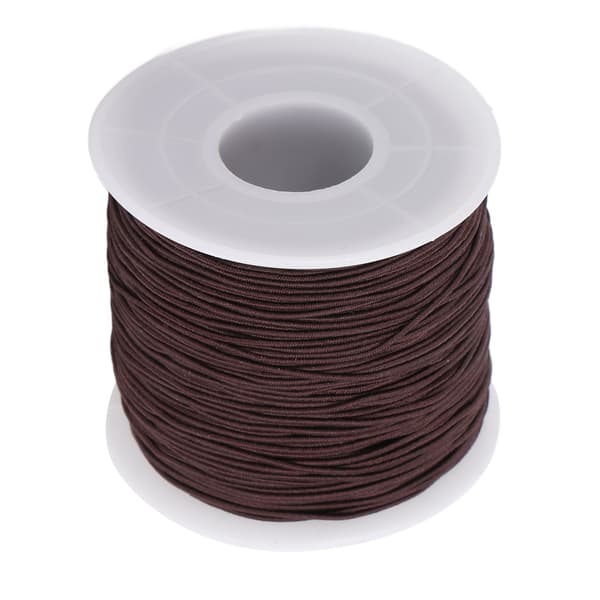 Elastisk armbåndstråd Polyester DIY Smykker Halskæde Armbånd Reb Håndværk Fremstilling Tilbehør Brun 100m