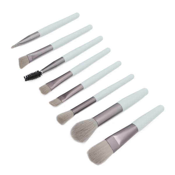8 st sminkborstar set Premium kosmetiska professionella ögonskuggor ögonbrynsborstar för daglig makeup Grå