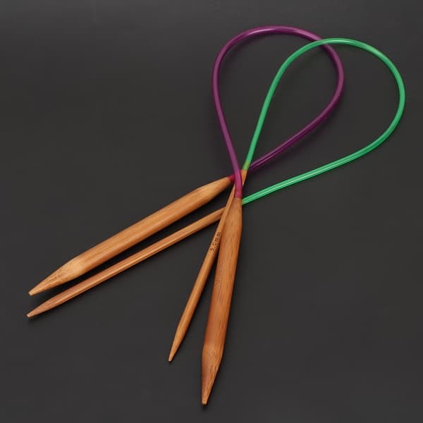 Flerfärgad Plast Rör Karboniserad Dubbel Annulär Bambu Stickor 100 cm/39.4 in100 cm/39.4 in