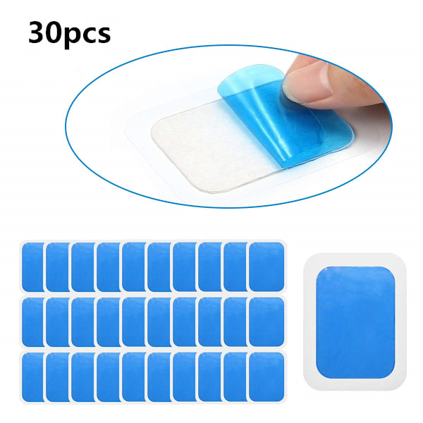 30 st EMS Gel Pads Hydrogel Gel Träning Ersättning Gel Ark för Bukmuskler Elektrostimulator