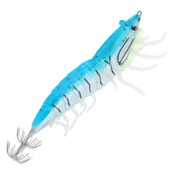 Falsk tre reke agn fiske wobbler blekksprut jig kunstig lysende blekksprut krok agn blå