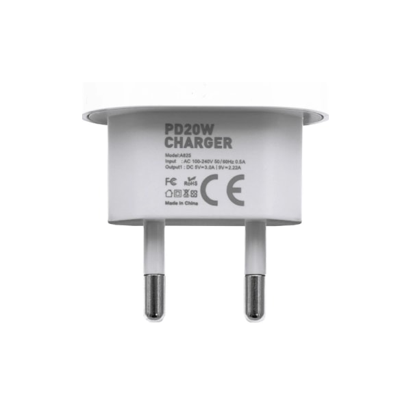 iPhone Lader - Hurtiglader - Adapter + Kabel 20W USB-C Hvit