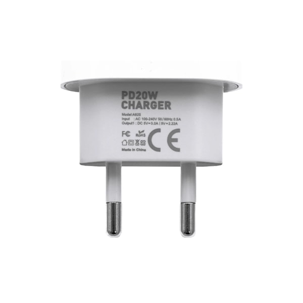 iPhone Oplader - Hurtig oplader - Adapter + Kabel 20W USB-C Hvid