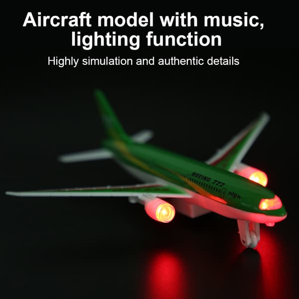 Miniatyrmodell av flygplan i legering, dragleksak, flygplansleksak, present till barn (Grön)