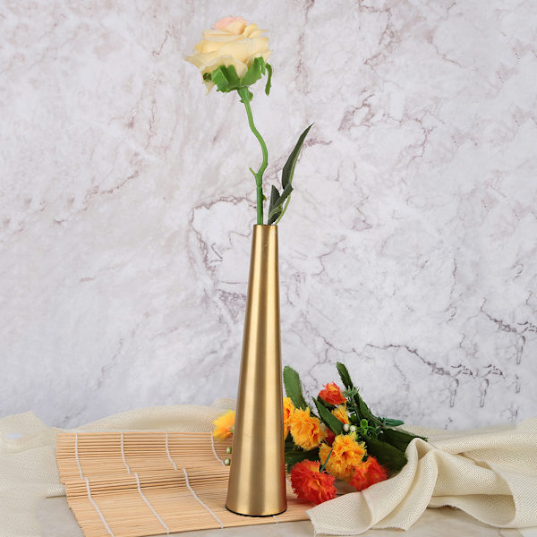 Konisk metallbordvasedekorasjon Rose Flower Holder Cup Stue Studie Håndverk