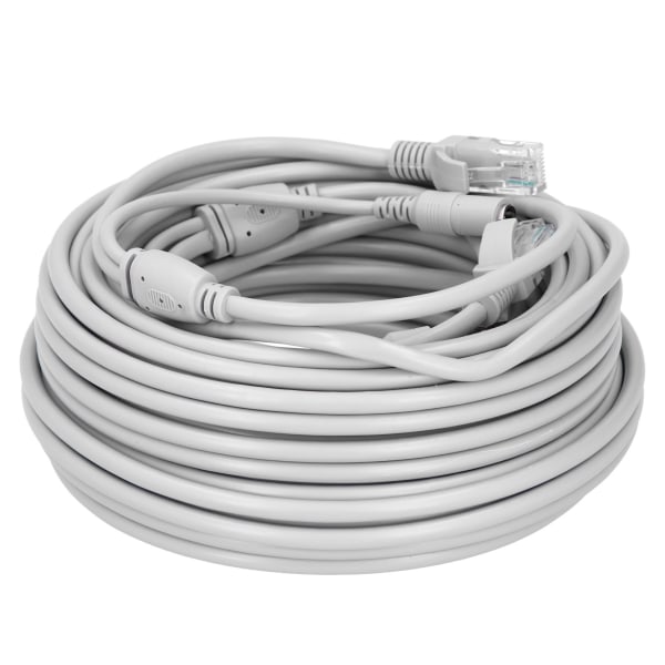 Bärbar Ethernet-kabel 2-i-1 Nätverkssladd för power för IP-kamera NVR CCTV-system15m / 49.2ft