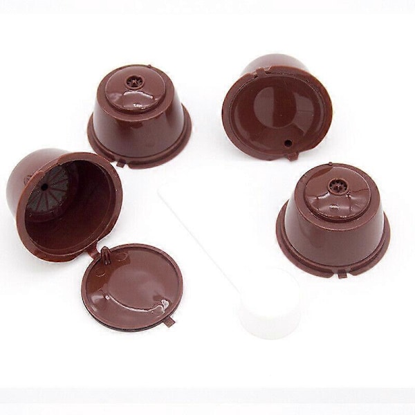 Förpackning med 4 Återanvändbara Påfyllningsbara Kaffekapslar Filter