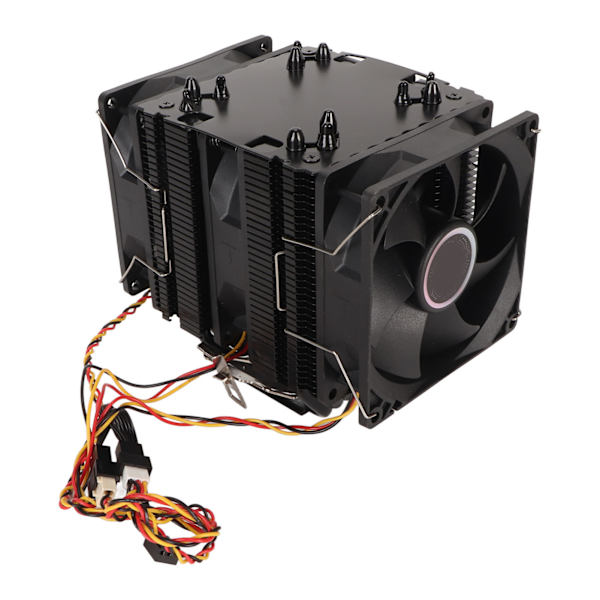 9CM CPU-køler Dobbelt tårn 6 kobbervarmerør 3 ledninger 3 blæsere Hydrauliske computer CPU-køleblæsere til Intel til AMD