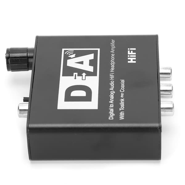 Optisk fiber koaksial digital til analog lydkonverter dekoder 3,5 mm udgang 100-240V Sort US-stik