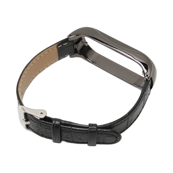 Sportarmband för Mi Band 7 Mjukt PU-läder Ersättningsrem för löpvandring Svart