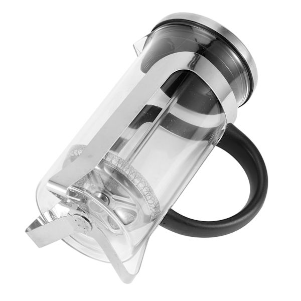 Kaffe- och tepress i glas med hög temperaturbeständighet, 350 ml, silver