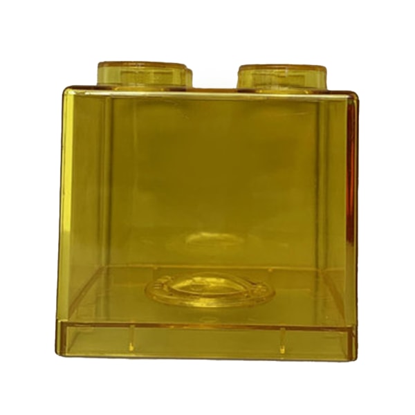 Clear Money Saving Bank Building Block Design Rectangular Transparent Coin Saving Box for Kids Boys Girls Yellow 8.9x8.9x9.2cm / 3.5x3.5x3.6in