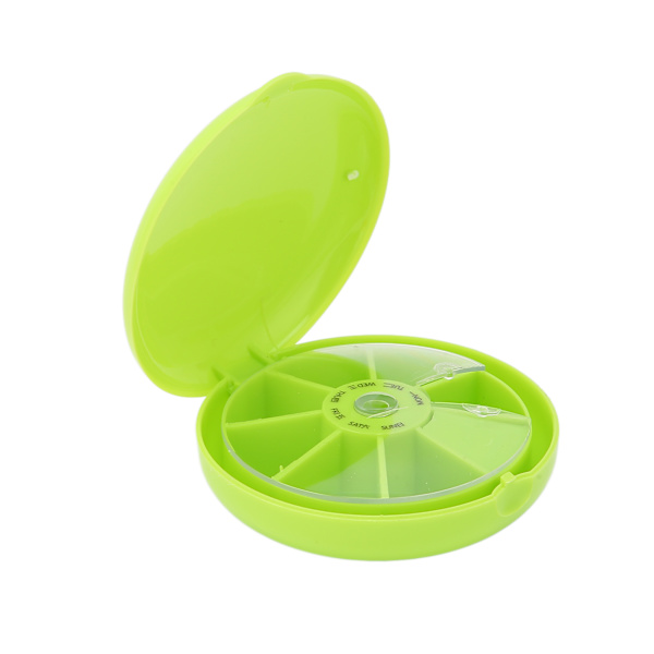 Seven Grids Roterende Pills Box Runde 7 rum Piller Organizer til Home TravelGreen