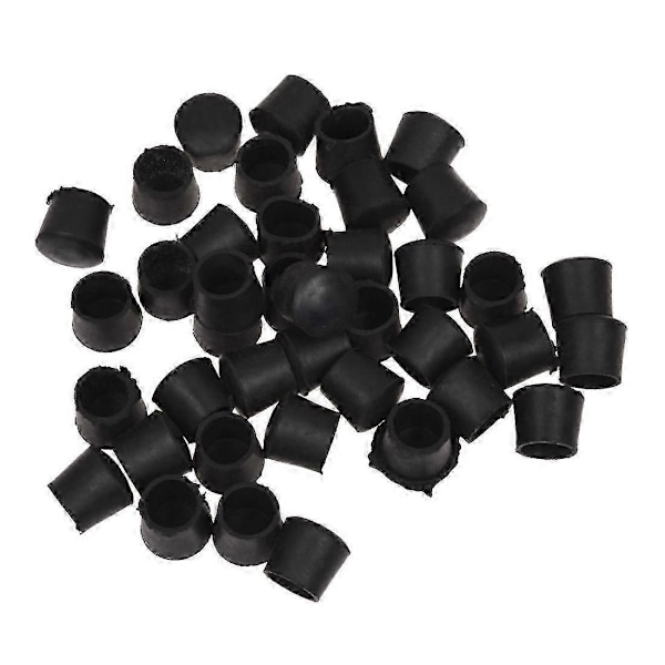 40 st Svarta Gummi Stolsbordsfötter Rör Ändstycken 14mm