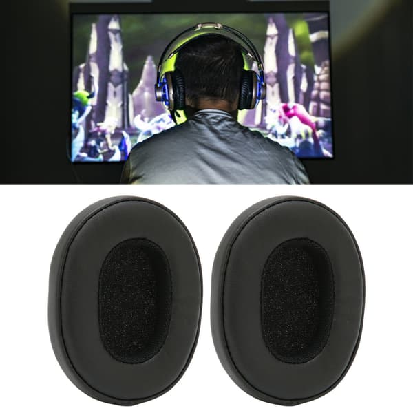 Proteinlæder Udskiftningsørepuder til Skullcandy Crusher 3.0 Trådløse Hesh3 Ørepuder Reparationsdele Sort