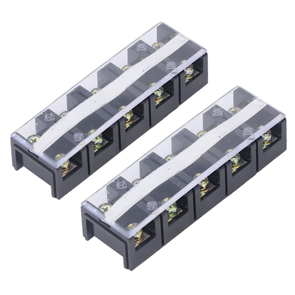Kopplingslist Dubbla rader Högströmsskruvplint med cover 600V 60A 2st 5 positioner (605)