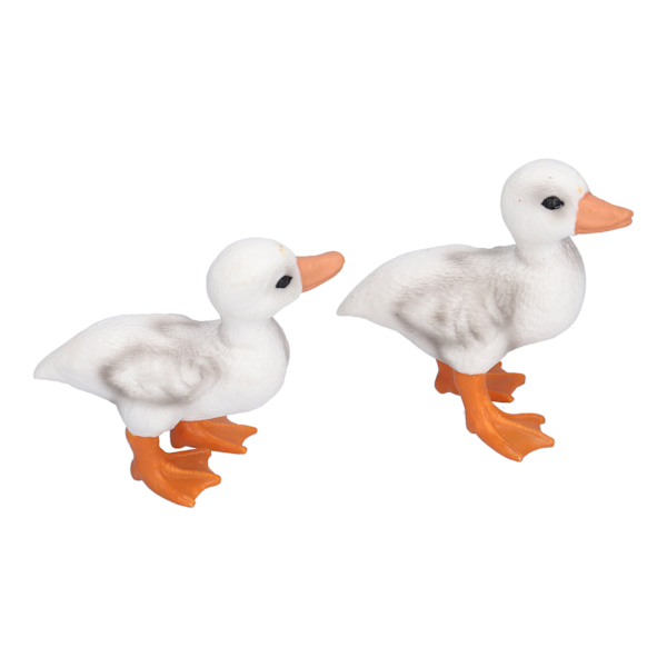 2 stk. Simulert Andeleke Leke Viltgårdsfugl Dyremodell Liten Hvit And Ornamental