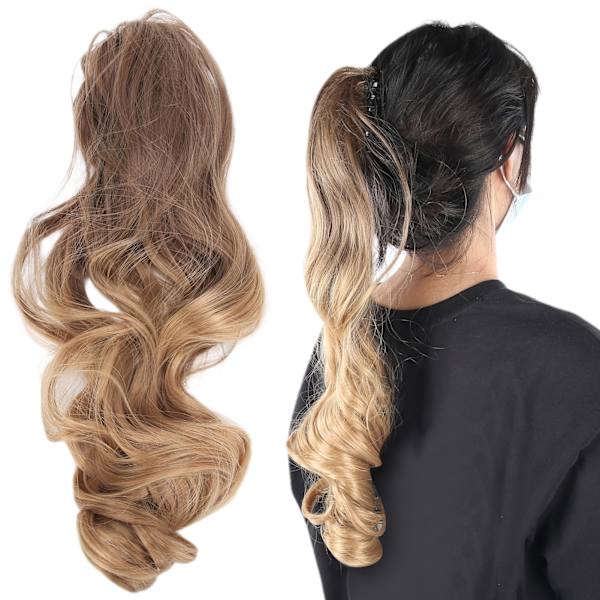 55 cm hästsvans hårförlängning Kloklämma Långt lockigt falskt hår Gradient Dam Hårstycken Wig8T27