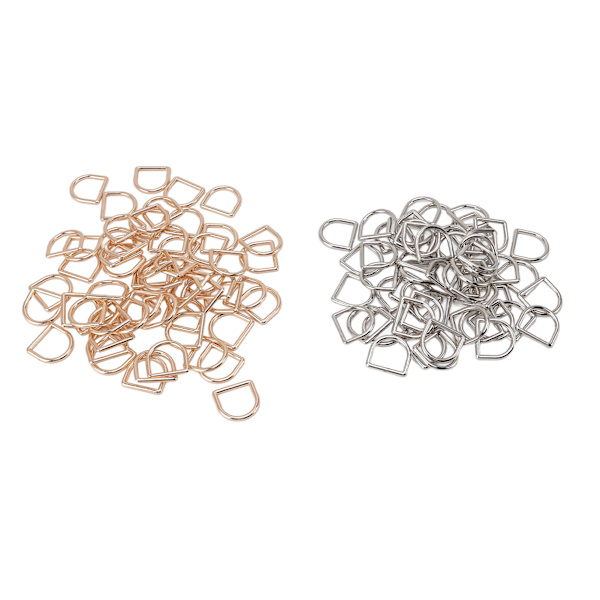 120 stk D-ringe 60 stk. Guld 60 stk. Sølv halvcirkelgrater Gratis sømløs svejsning zinklegering Craft Hardware til gør-det-selv
