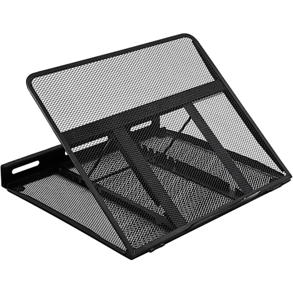 Ergonomisk og ventileret justerbart laptopstativ, 33 x 28 x 4 cm, Sort
