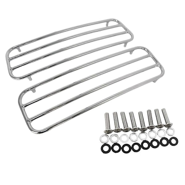 1 par motorcykel krom hårde sidetasker top skinner trim til
