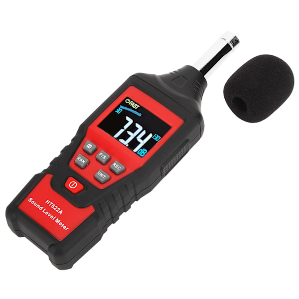 HT622A 30dB‑130dB Digital LCD-lydnivåmåler Stemmetester Støy Desibelmonitor