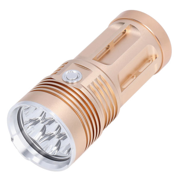LED-ficklampa 8000LM Ljusstyrka Skyddsfunktion Aluminiumlegering Tunna Bärbar Zoomficklampa