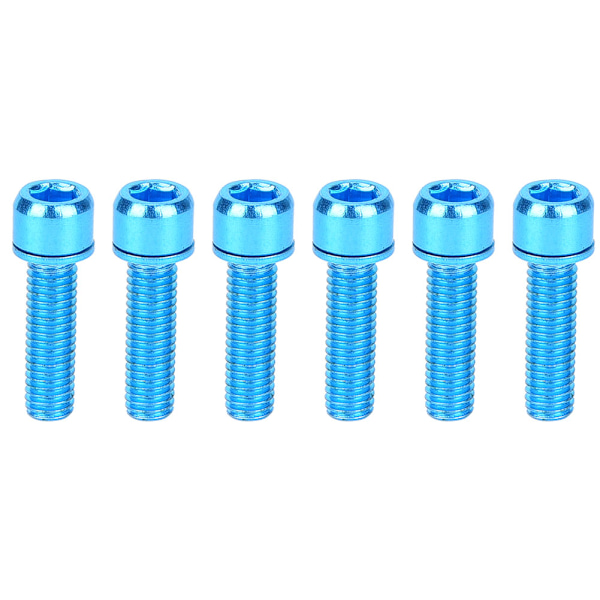 6 stk M5x25mm titanlegering sykkelflaskebrakett Oppbevaringsstativ Bolt Sykkeltilbehør (blå)