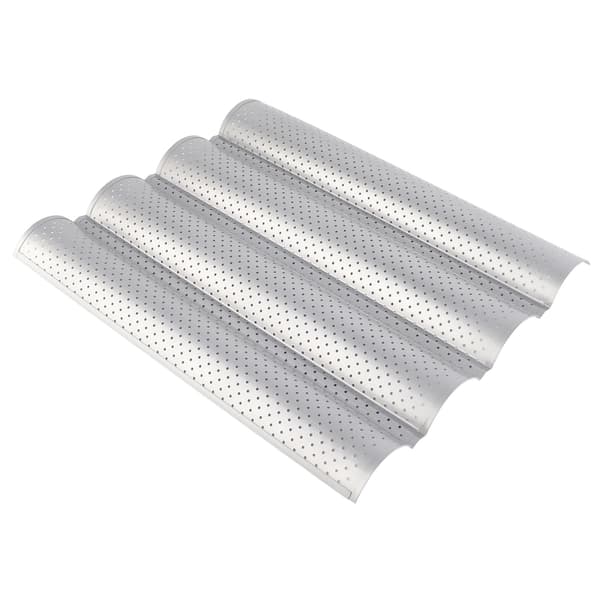 NonStick MultiGrooves Waves French Bread Pan Baguette Baking Cooking Tray Mold Kitchen Tool (4 spor)