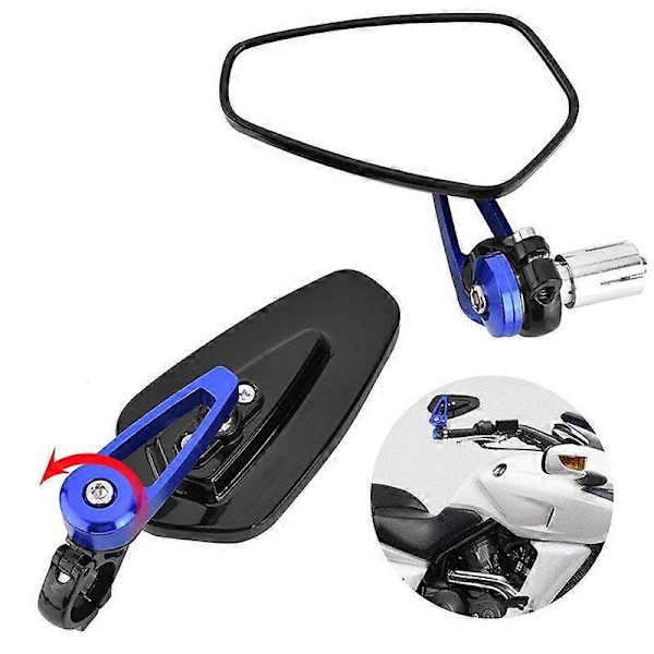 Røde motorcykelspejle, Universal justerbare 360 ​​graders motorcykel aluminiumslegering motorcykelspejle 7/8 22 mm endestangsspejle