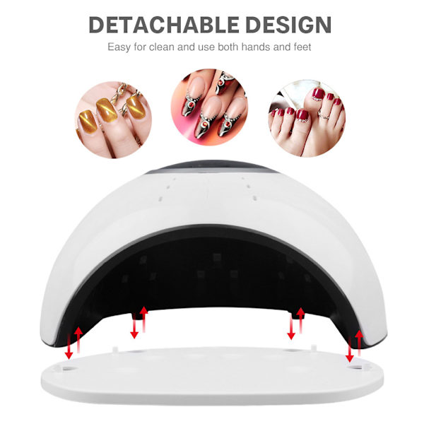 72W LED UV-nagellampa Gel nagellack torktumlare Snabbtorkande nagelkonstmaskin 100-240VEU-kontakt