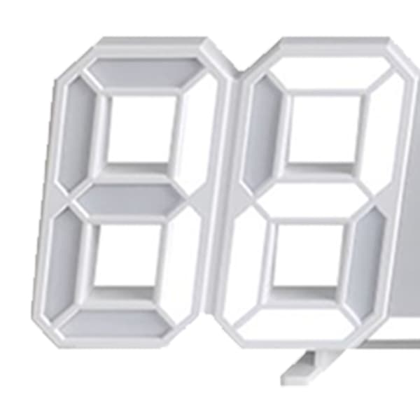 3D LED Digital Väggklocka Dimbar Nattlampa Dekor LED Digitala Väckarklockor med Temperaturdisplay Vit
