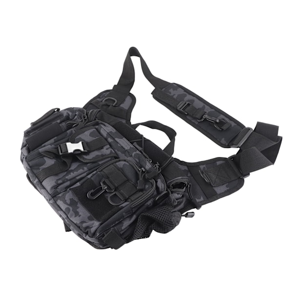 Sling fisketaske fiskegrej opbevaring pakke med stang holder fiskeri talje taske crossbody slynge taske til udendørs fiskeri vandreture camping