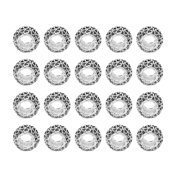 20 st retro skäggpärlor i legering med blommönster, dreadlocks-hårpärlor, smyckeshänge för armband, gör-det-själv