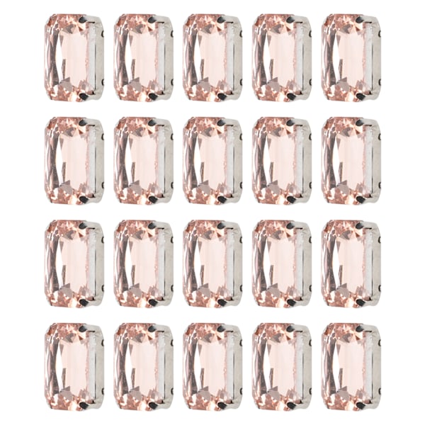20 st DIY klodiamanter bröllopsklänning retro mode hantverk glas kläddekorationer 13 x 18 mm vattenrosa rektangulär glas klodiamant