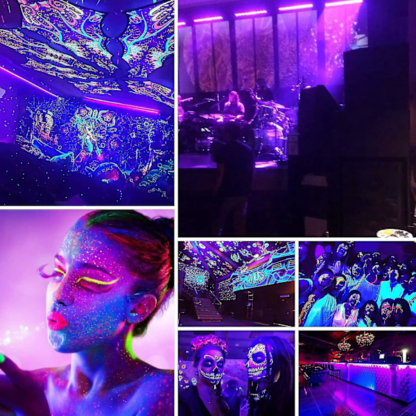 Bærbar scenelys: 36W LED UV-lysrør med fjernbetjening, DMX512 sortlys til fest, pub, bar EU-stik