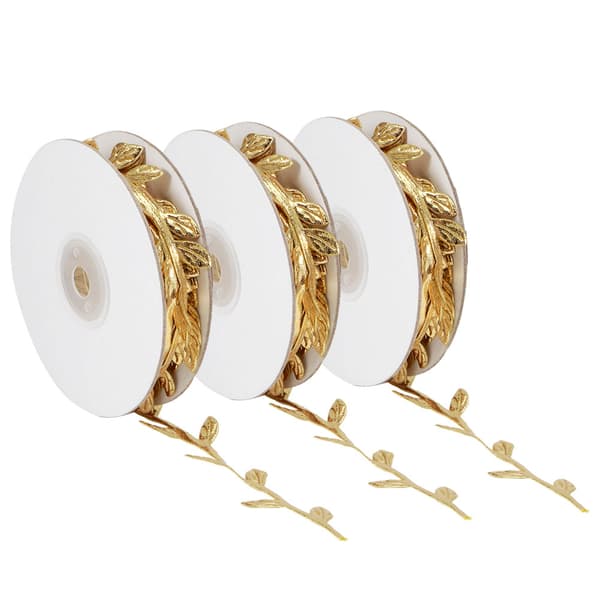 3 ruller kunstige blade vin DIY børnehave håndværk bryllupsdekoration tilbehør guld
