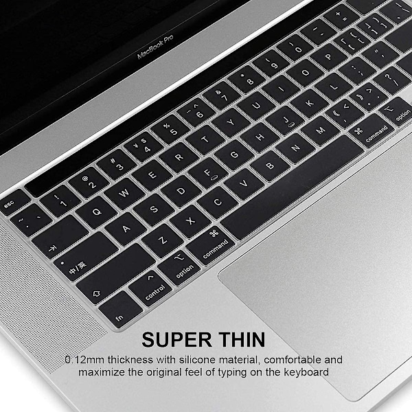 Tastatur Cover Kompatibelt Til 2019 Macbook Pro 16 Tommer Touch Bar (model a2141), Qwerty Eu-layout, Klar Tpu