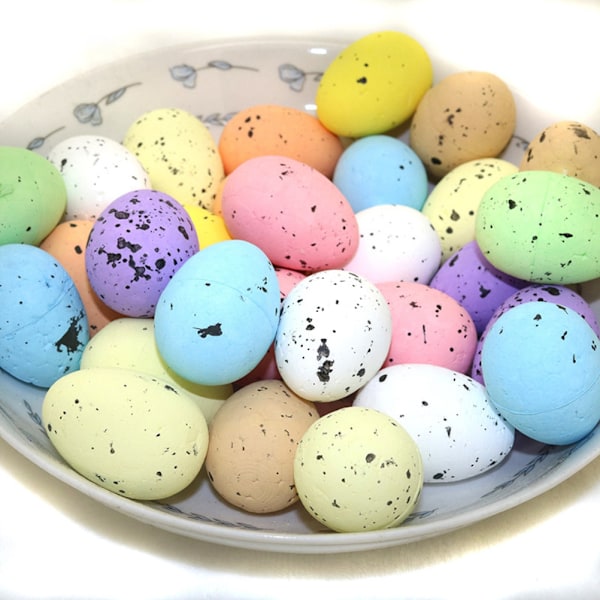 77PCS Påskefugleegg Ornamenter Kunstige Fugleegg DIY Girlander Dekorasjon Tilbehør Gave til Venner