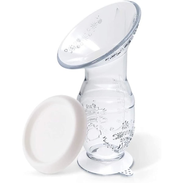 Silikon manuell bröstpump - BPA-fri, handsfree, 100 ml kapacitet, mjölkuppsamling