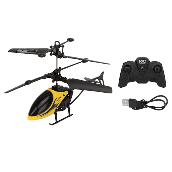 Miniatyr RC helikopter med lätt laddning Elektrisk RC drönare flygplan Höjdhållning Helikopterleksak för alla åldrar Gul