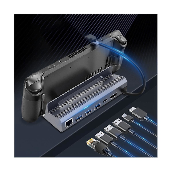 6-i-1 USB C Hub USB C Dockingstation Till -kompatibel 4k60hz Rj45 Pd100w Dock Usb 3.0 Hub-B13