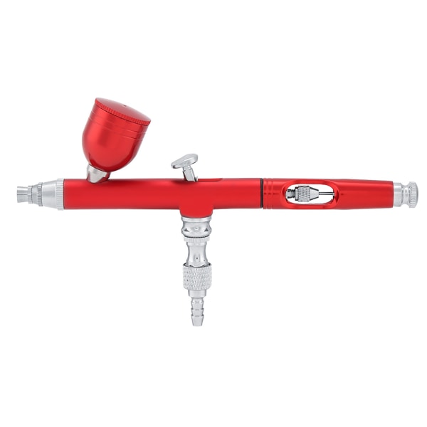 Dual Action Gravity Feed Airbrush Gun 0,3mm Spray Art Paint Tattoo Nail Tool Kit (punainen)