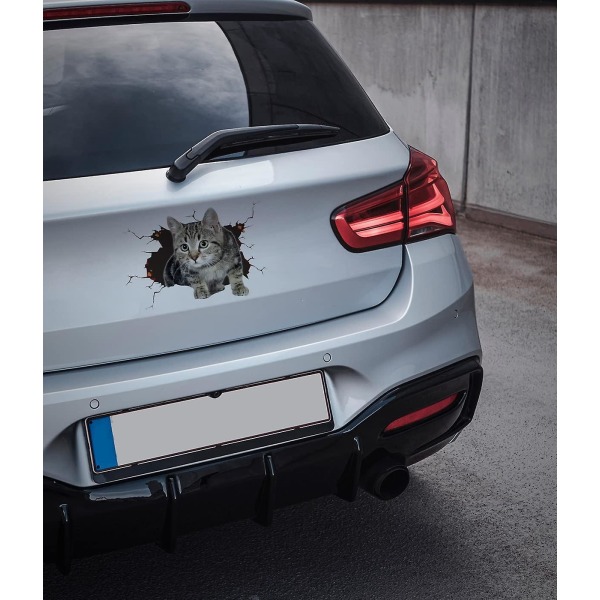 Cute Cat 3D Car Stickers - Animal Theme Car Crackers for tilpasset bildekorasjon