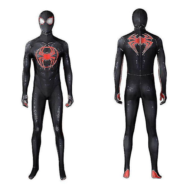 Spider-Man Miles Morales Cosplay -asu - Lapset ja aikuiset, Across The Spider-Verse XS Täysi setti (maski mukaan lukien)