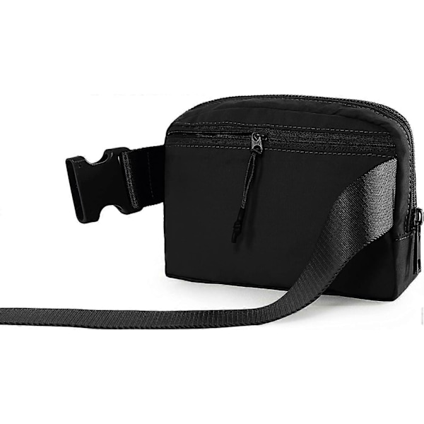 Unisex Mini Vyölaukku Säädettävällä Hihnalla Pieni Vyötärölaukku Treeneihin Juoksuun Matkustamiseen Vaellukseen, Musta