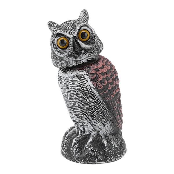 Owl Decoy Plastrandig Liten Skakbar Vattentät Levande Form Fake Owl Fågelskrämmor för innergårdar Utomhusgräsmattor